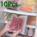 10 Silicone Food Storage Bag Leakproof Reusable Stand Up Zip Shut Bag Cup (New)
