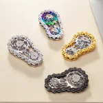 Rainbow Fidget Spinner Zinc Alloy Mechanical Bike Chain Gear Sprocket Flywheel Silent Hand (New)