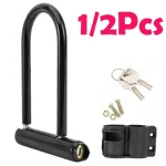 46024 Set Bicycle U Lock Portables Mini Bike Wheel Lock With Key Anti theft (New)