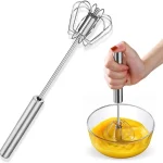 Stainless Steel Egg Beater Durable Semi Automatic Mixer for Effortless Egg Cream Mixing Stirring (New)