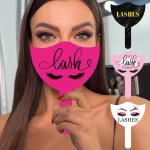 2 Eyelash Technician Photo Prop Soft PVC Handheld Lash Beauty Cards for Social (New)