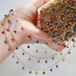 1 Meter Colorful Crystal Pendant Copper Chain for DIY Necklace Bracelet Tassel Clothing (New)