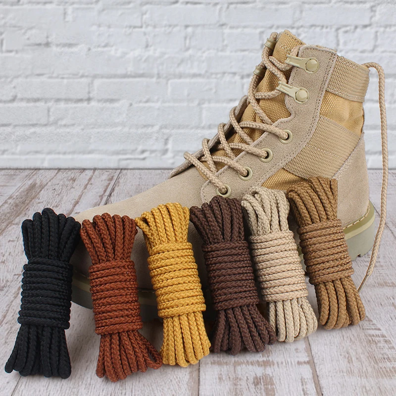 S83debffb35434498af5dc786adadff7fo 1 Pair Round Shoe Laces For Martin Shoes Sneakers Shoelaces Solid Boots Shoelace (New) - Image 1
