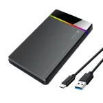 2.5 inch Type C Tool Free Installation Portable Hard Drive Box RGB Cold Indicator (New)