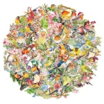 50 Water Splash Watercolor Bird Sticker Pack Waterproof Transparent PET Brochure Flower Material (New)