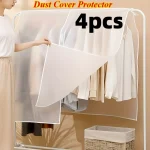 4 Clothes Dust Cover Translucent Dress Clothes Garment Dust Cover Hanging Organizer Waterproof (New)