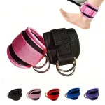 Fitness Ankle Straps Adjustable D Ring Support Cuffs Gym Leg Strength Workouts Pulley With (New)