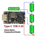 Type-C USB 2-3S BMS 15W 8.4V 12.6V 1.5A Lithium Battery (New)