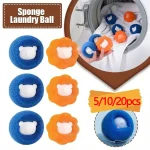 5 10 20 Sponge Laundry Ball Lint Remover for Clothing Washing Machine Cleaning Ball Cat (New)