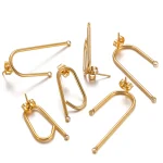 5Pairs Stainless Steel Ear Wire Long Stick Post Hooks Connectors for DIY Jewelry (New)