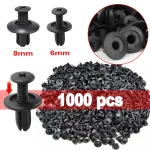 328716 Plastic Rivets Fasteners Screw 6mm 8mm Hole Car Bumper Fender Rivet Black Automobile (New)