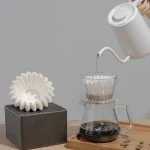 50 Kraft Paper Coffee Filter Cups Bowl Shape Origami Hand Brewed Drip Corrugated (New)
