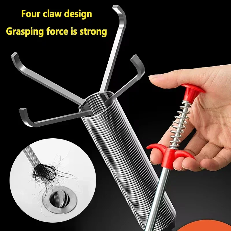 S86c555e3526749a0941015a5ba9bb926c 60cm Spring Pipe Dredging Tools Drain Snake Drain Cleaner Sticks Clog Remover Cleaning (New) - Image 1