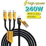 3 In 2 240W Fast Charging Cord For Micro USB Type C Charger (New)