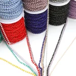 1 Meter Stainless Steel Colorful Crystal Beads Chains Handmade Rosary Chains for DIY (New)