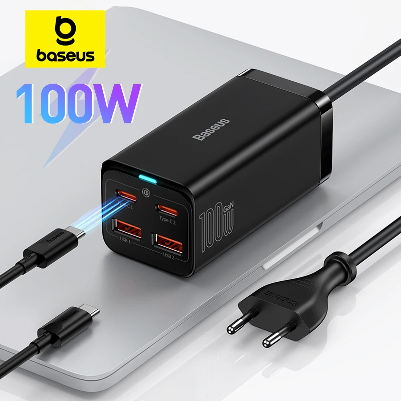 S87b24faae89f40b49b6cdd323e7bf7b0L Baseus 100W 65W GaN Charger Desktop Laptop Fast Charger 4 in 1 Adapter (New) - Image 1