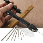 Mini Tool Set with Black Hand Twist Drill 10 Fried Dough Twists Drill (New)