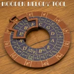 Circle of Fifths Wooden Melody Tool, Music Theory Chord & Scale Disk, Turntable (New)