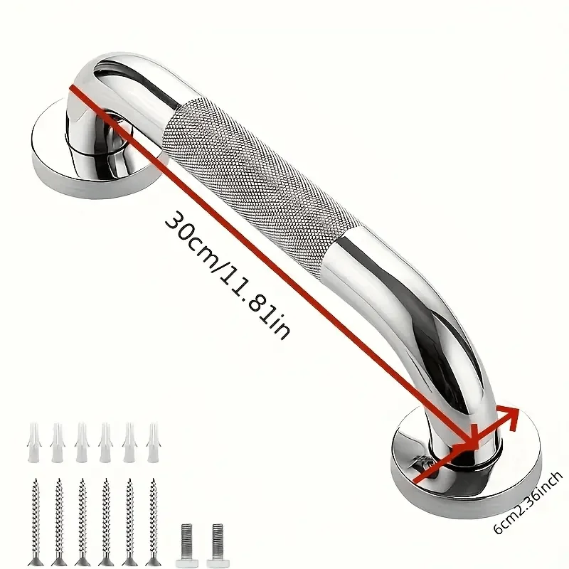 S88e3c52d75ba420794c1380fd530a0d0q Stainless Steel Bathroom Safety Handrails , Sturdy Construction, Durable Handrail, Support Rail (New) - Image 1