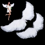 Kids Adult Party Swallow White Angel Feather Wings Halo Magic Wands Cosplay Elastic (New)