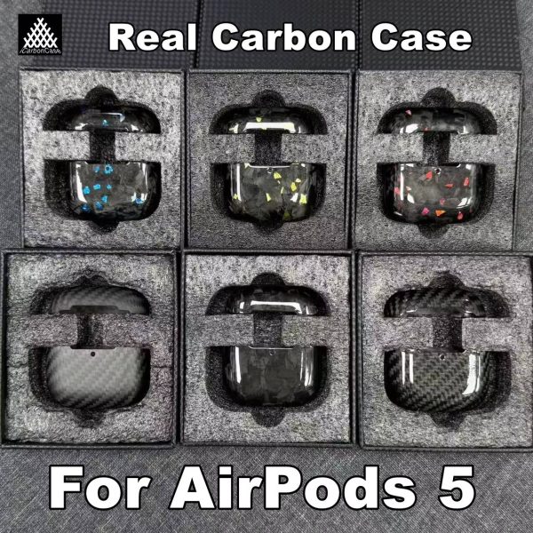 For New Apple AirPods 5 Generation/ AirPods 5th Real Forged Carbon Fiber Case Wireless Headphone Super Light Protective Case