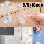 3 20 Child Safety Lock Transparent Anti Opening Multi Functional Soft Strap Safety Lock Anti Pinch (New)
