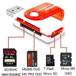 4 in 1 USB Memory Card Reader USB 2 to (New)
