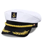 Adult Yacht Sailor Captain Hat Adjustable Mens and Womens Party Hat Makeup Ball (New)