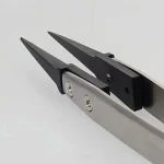 Heavy Duty Precision Tweezers with ESD Safe Anti Static Tips for Electronics And Jewelry Repair Metal (New)