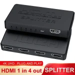 4K 2K HDMI Splitter 1 in 4 out 4x1 HDMI Switch HDMI compatible Adapter (New)