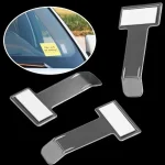 2 Transparent Car Vehicle Parking Ticket Receipt Permit Card Holder Clip Sticker Windscreen (New)