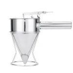 600 1200ML Oil Bucket with Holder Stainless Steel Funnel Dispenser Cuake Pancake Batter Octopus (New)
