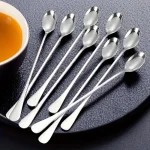 6 Stainless Steel Long Handled Ice Teaspoon, Coffee Spoon, Ice Cream Stirring Spoon, Dishwasher (New)