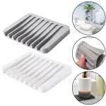 46024  High Quality Silicone Self Draining Soap Dishes Innovative Soap Holder Saver (New)