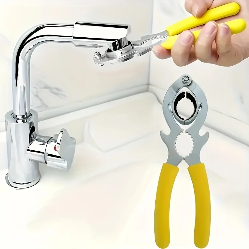 S8cbbc234c28a4093a25eeb09c43de1351 3 In 1 Tool Faucet Bubbler Wrench,Bottle Opener and Pliers,Kitchen Sink Faucet Aerator (New) - Image 1