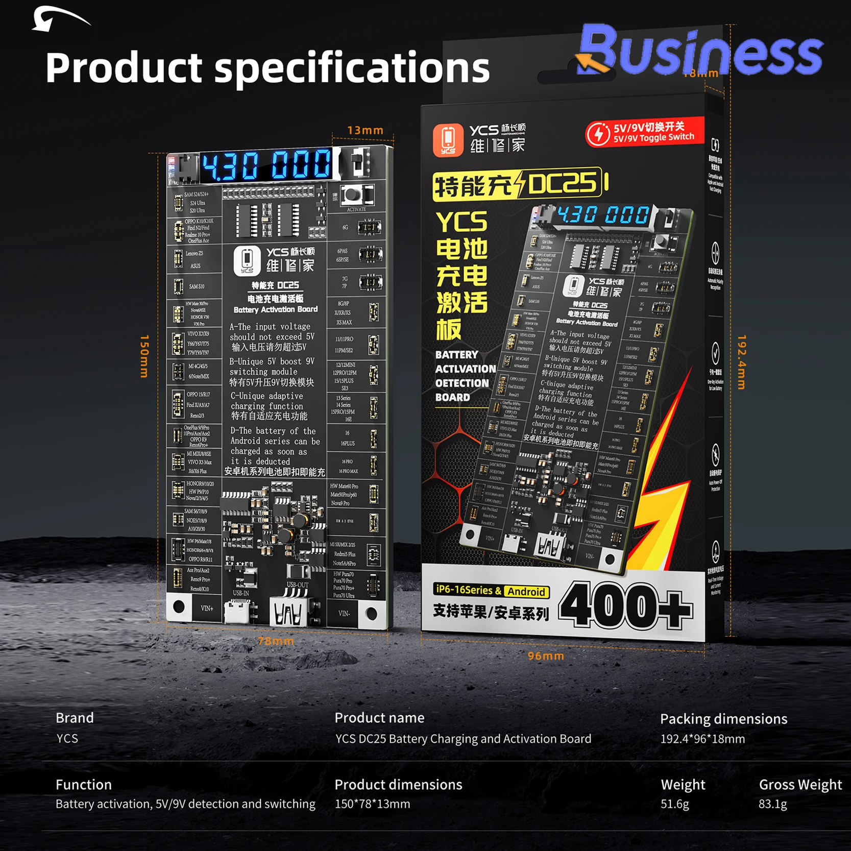 S8cc66c6c823b460b9c48ffd44fe66916t YCS Battery Activation Detection Board Battery Fast Charge tools for (New) - Image 1