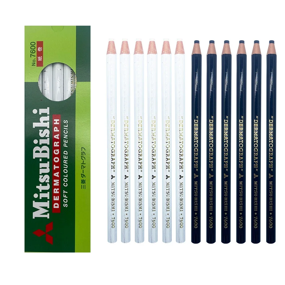 S8ce3c21efa534f4ca3cfecac75f9de1dL 12 lot Japan Black Pencil Colored Pencil Dermatograph K7600 Oil Based Paper Wrapped For Tattoo (New) - Image 1