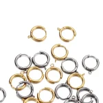 10 lot Stainless Steel Gold Color Plated Huggie Earrings Hooks with Loop Ear Post (New)