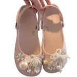 1 Set Set Womens Ballet Style Shoe Charms Crystal Fashion Pearl Flower Shoe (New)