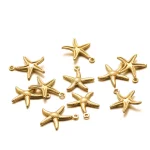 20 Stainless Steel Classic Starfish Charms Gold Color Pendant for DIY Necklace Bracelet (New)