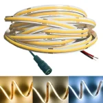 12V 24V COB LED Strip Ultra Thin 8MM Tape Light With DC Plug (New)