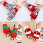 Crochet Flip Top Gloves Winter Women Warm Half Finger Gloves Thick Keep Warm (New)