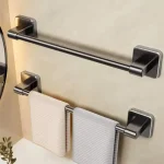 Self Adhesive Towel Bar Holder Without Drilling Hole Tower Rack Hanger Shelf Storage Bathroom (New)