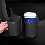 Car Door Cup Holder Leather Automotive Drink Rack Storage Bin Auto Back Seat (New)
