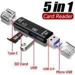 5 in 1 Multifunction USB 2 Type C USB Micro USB SD (New)