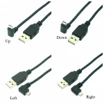 Up Down Left Right Angled 90 Degree USB Micro USB Male To USB (New)