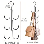 1 Rotatable Hanger Hat Tie Belt Bag Storage Hooks Hanger Multi functional Multi layer Wardrobe (New)