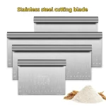 Stainless Steel Scale Cake Scraper DIY Dough Pastry Spatulas Buttercream Edge Smoother Cake (New)