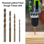 4 3 6mm roasted yellow fully ground straight handle twist drill flashlight drill hole (New)