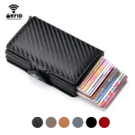 Anti Rfid Carbon Fiber Credit Card Holder Mens Business Visit Bank Cardholder Case (New)